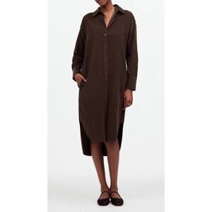 Madewell Corduroy Long-Sleeve Midi Shirtdress size XXS NWOT